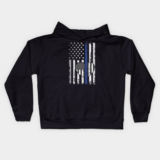 love the thin blue line american flag heart Kids Hoodie